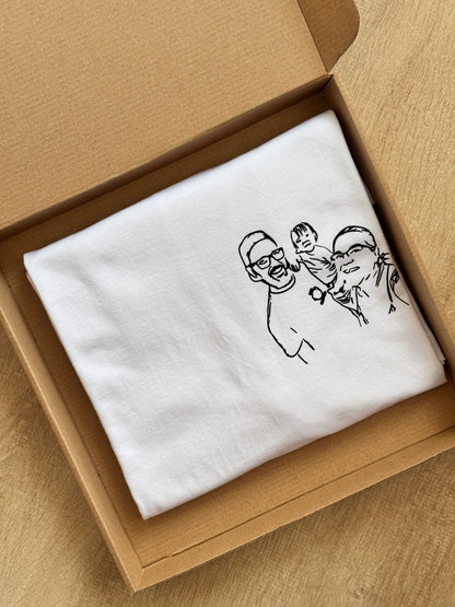 Персонализирана мъжка тениска със скица по Ваша снимка