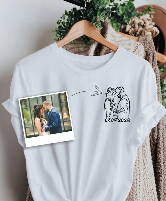 Персонализирана дамска тениска със скица по Ваша снимка