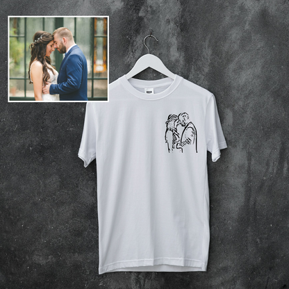 Персонализирана мъжка тениска със скица по Ваша снимка